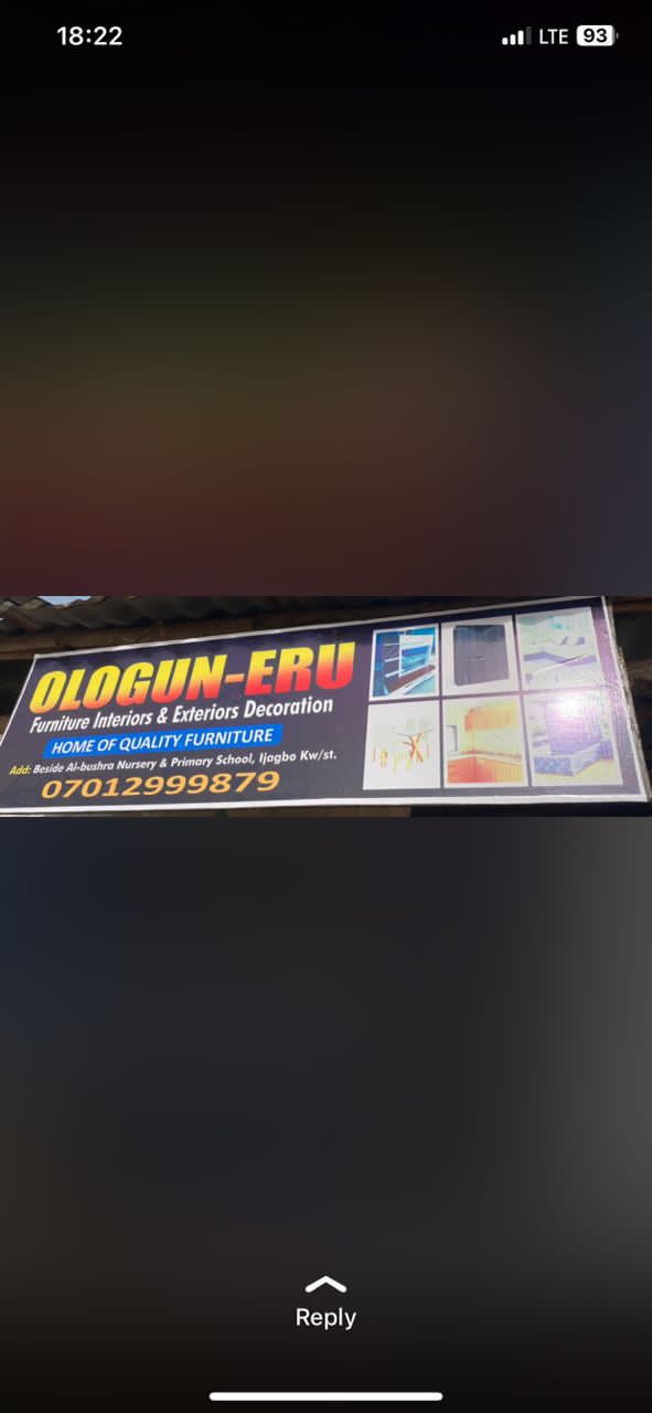 OLOGUN-ERU Furniture Interiors & Exteriors Decoration